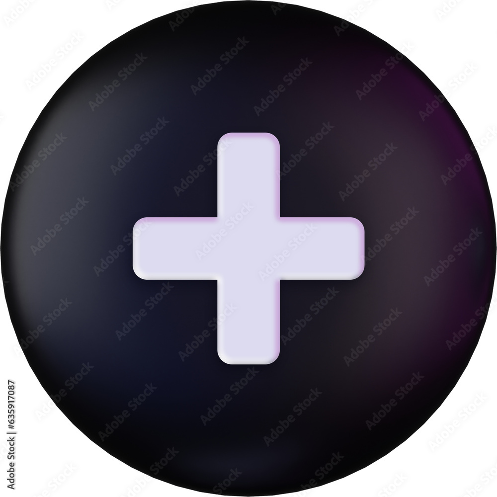 Obraz premium 3D add, new, plus icon symbol