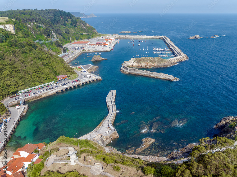 Cudillero Asturias aerial view of the city