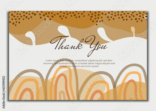 thank you card with beautiful elegant flowers, thank you card with abstract shape illustration, thank you card, save the date card.
