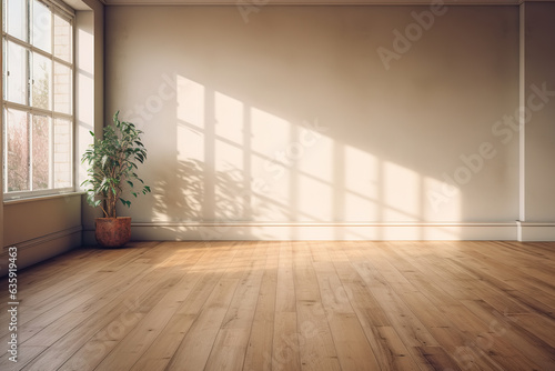 Wallpaper Mural Real estate for rent, empty apartments on sunny day. Walls and wooden floor of room Torontodigital.ca