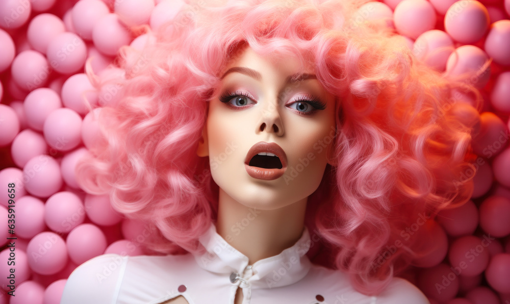 Woman with Pink Lips Makeup and Wide Open Mouth: A woman with pink lips, her mouth wide open, her expression one of surprise or excitement. Woman with Pink Lips Makeup and Wide Open Mouth: A woman with pink lips, her mouth wide open, her expression one of surprise or excitement.