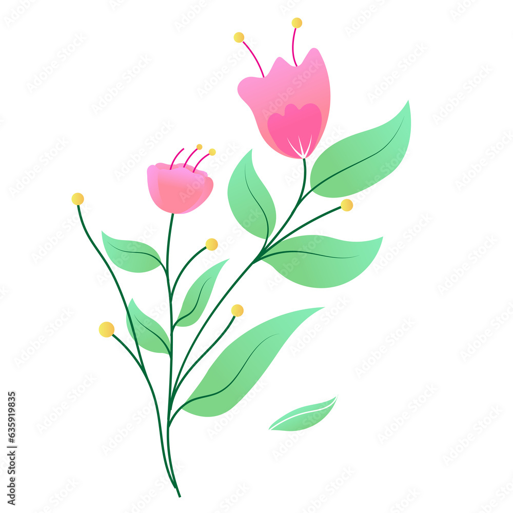 Floral botanical gradient decoration Floral botanical gradient decoration
