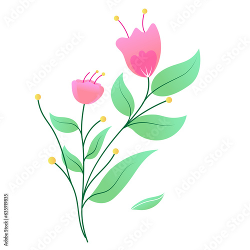 Floral botanical gradient decoration