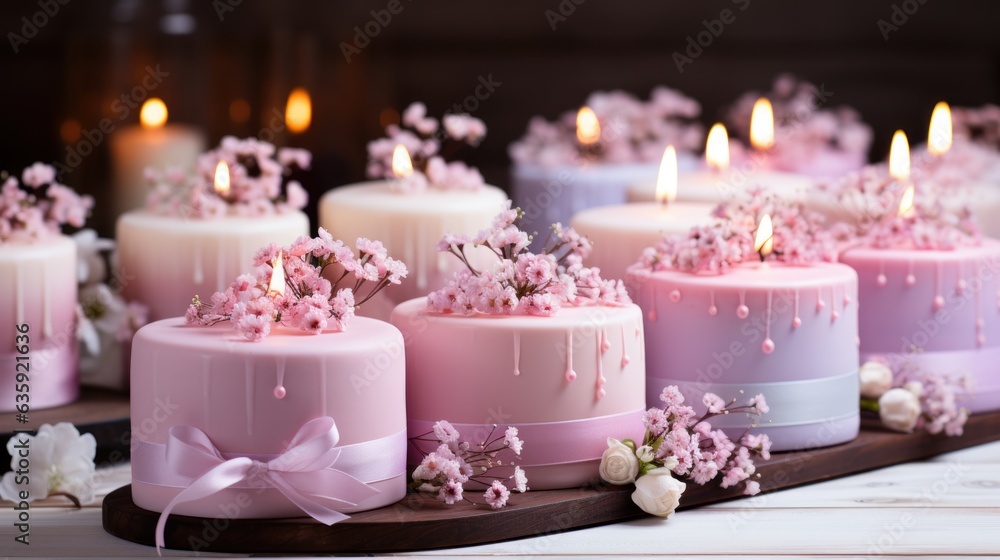 Luxury cakes, soft background, light colors Luxury cakes, soft background, light colors