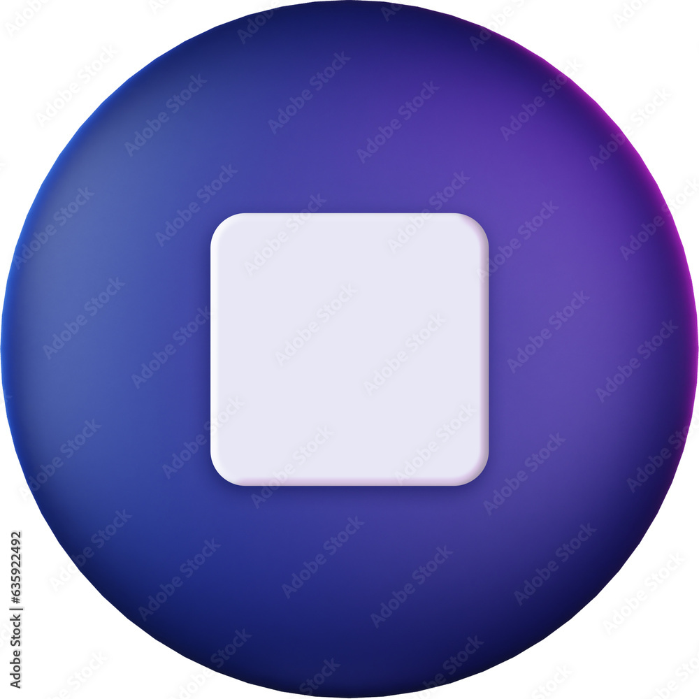 Stop Button 3D Icon
