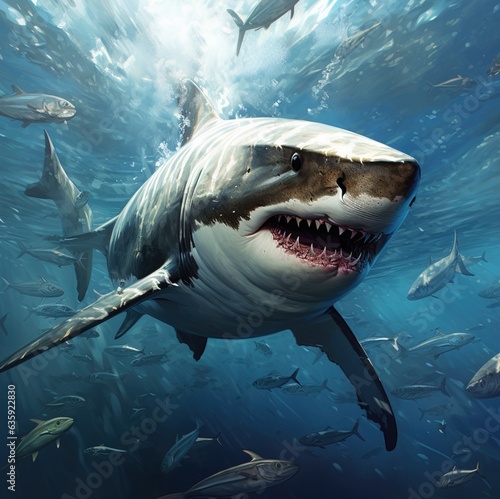 great white shark in the sea © Milankov