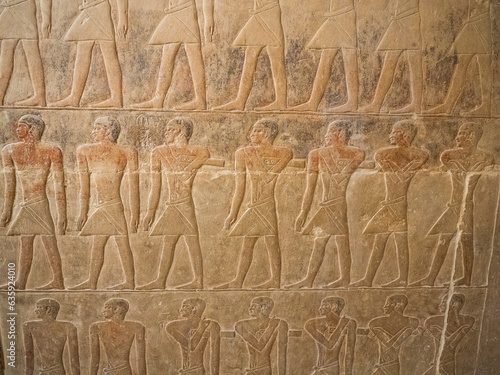 Relief from a tomb in Saqqara, part of the Memphite Necropolis,UNESCO World Heritage Site, Egypt, North Africa Africa photo