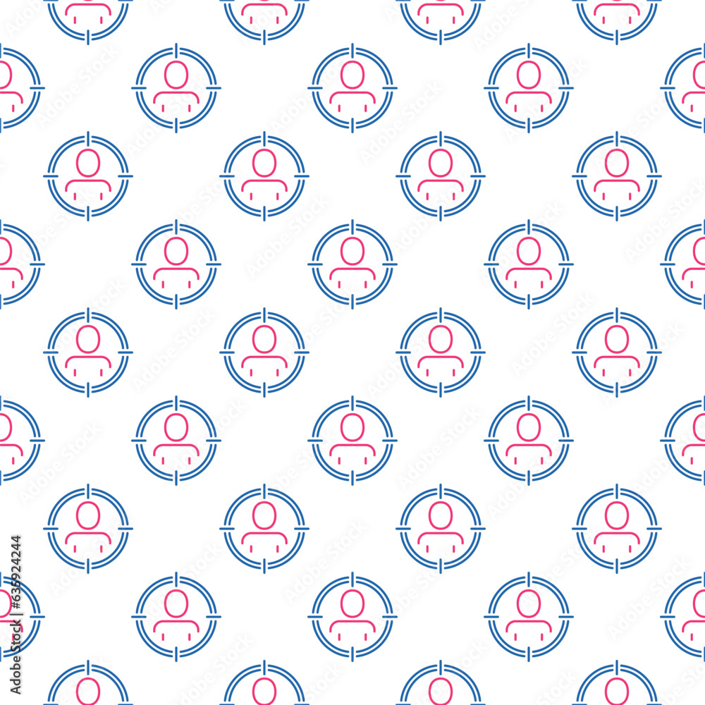 Man in Target vector Aim or Targeting concept creative outline seamless pattern Man in Target vector Aim or Targeting concept creative outline seamless pattern