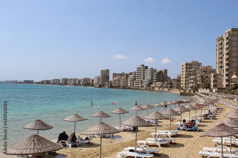 Varosha beach in Famagusta North Cyprus sunny day