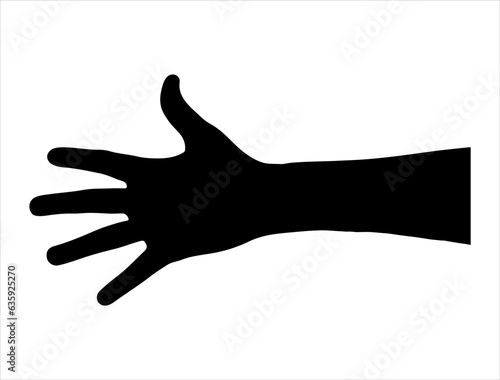Arm and hand silhouette vector art