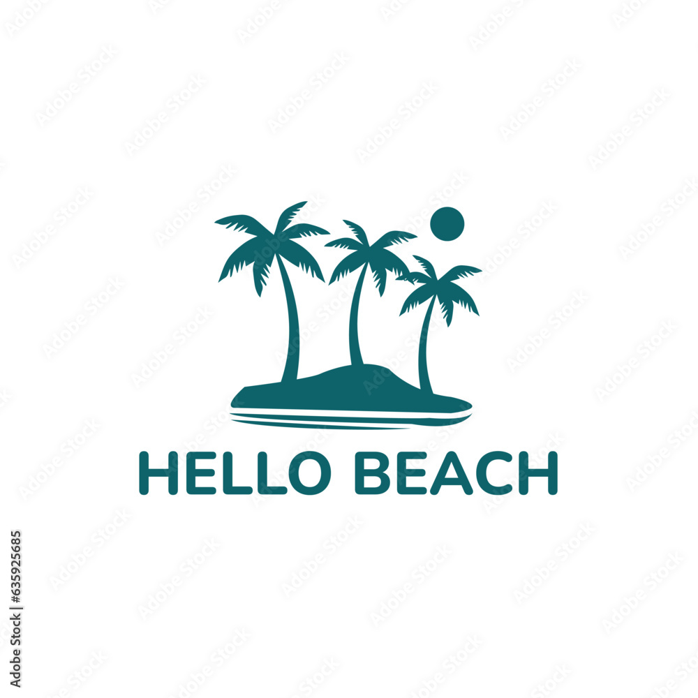 Obraz premium Hello Beach Recreation Logo