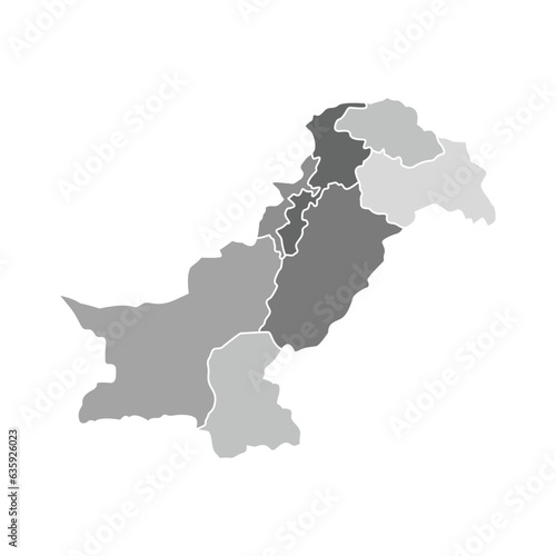 Detailed Map of Pakistan Illustration Vector Icon