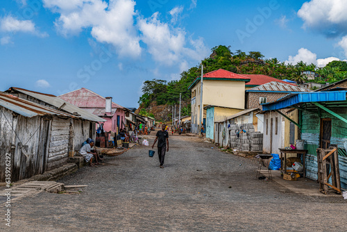 Little road in San Antonio de Pale village, island of Annobon, Equatorial Guinea, Africa