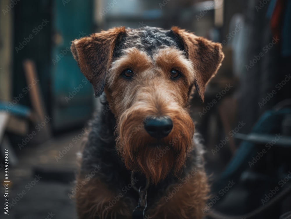 Airedale Terrier dog created with Generative AI technology Airedale Terrier dog created with Generative AI technology