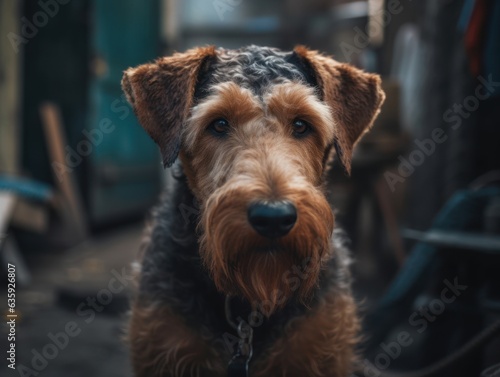 Airedale Terrier dog created with Generative AI technology