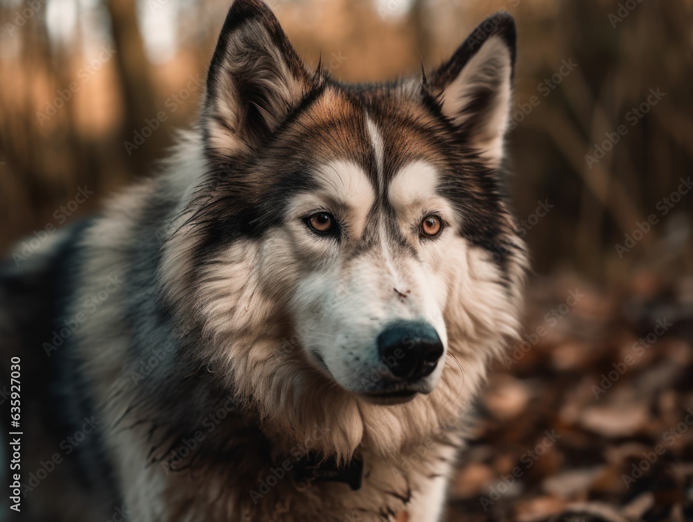 Alaskan Malamute dog created with Generative AI technology Alaskan Malamute dog created with Generative AI technology