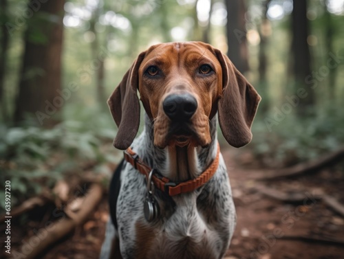 American English Coonhound dog created with Generative AI technology