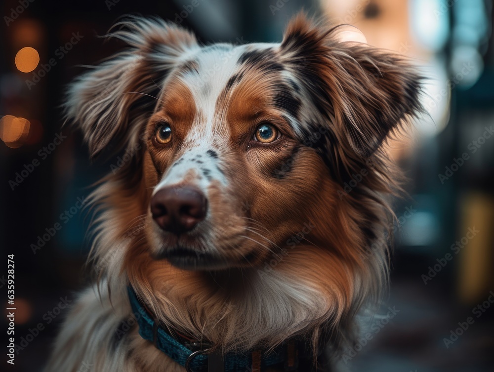 Australian Shepherd dog created with Generative AI technology