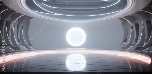 Futuristic round showroom