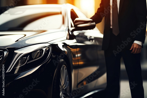 Obraz na plátně Luxury Car Chauffeur in Focus