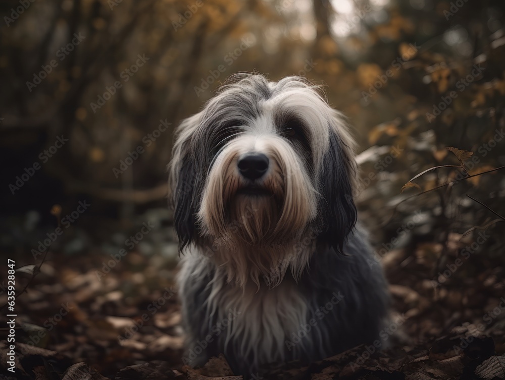 Bearded Collie dog created with Generative AI technology