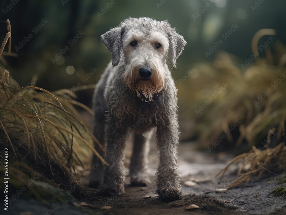 Bedlington Terrier dog created with Generative AI technology