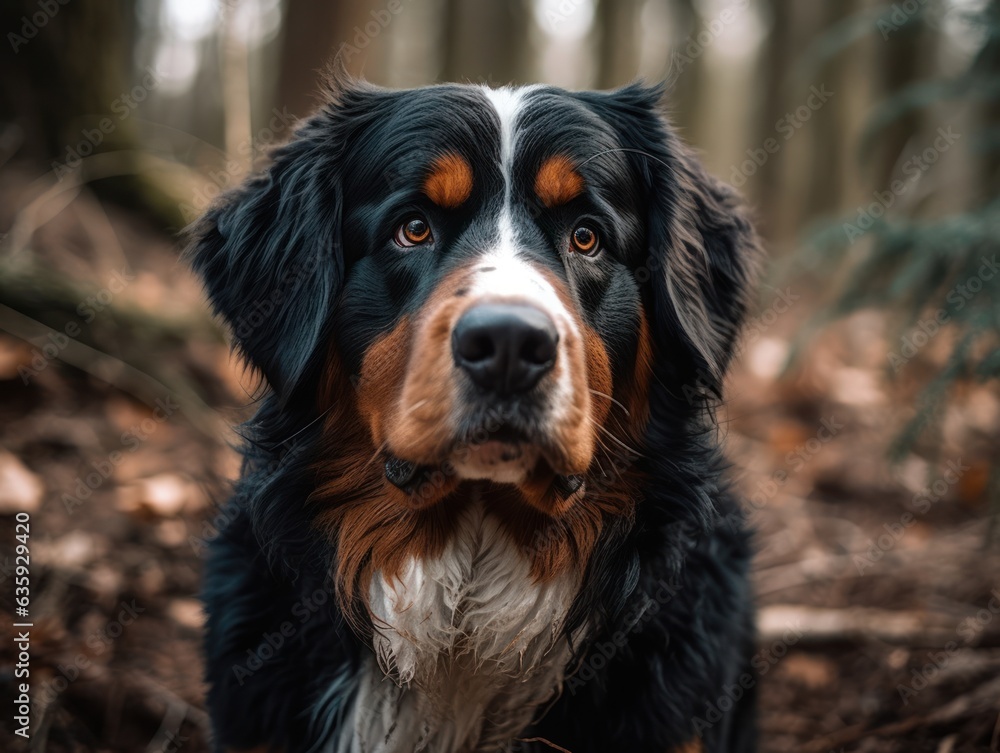 Bernese Mountain dog created with Generative AI technology