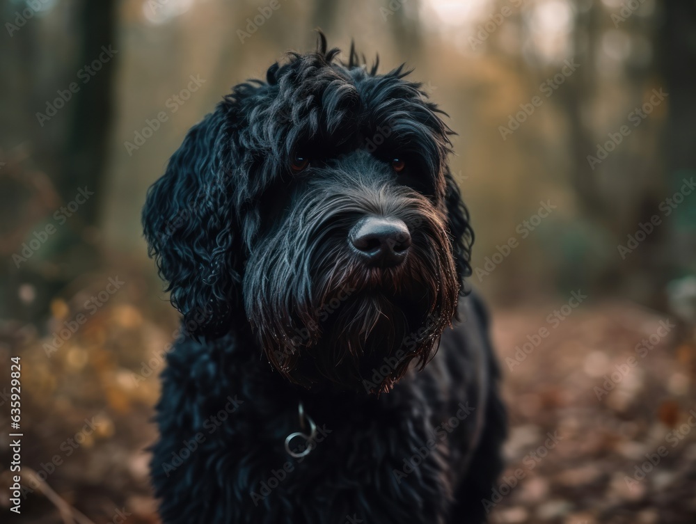 Black Russian Terrier dog created with Generative AI technology Black Russian Terrier dog created with Generative AI technology