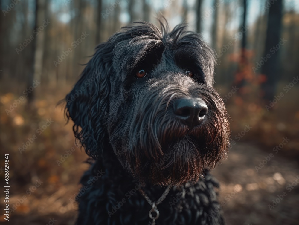 Black Russian Terrier dog created with Generative AI technology