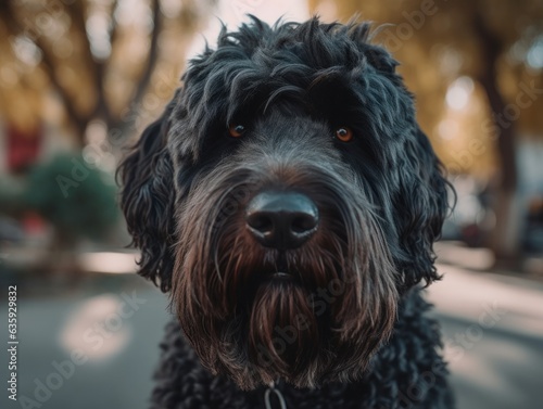 Black Russian Terrier dog created with Generative AI technology