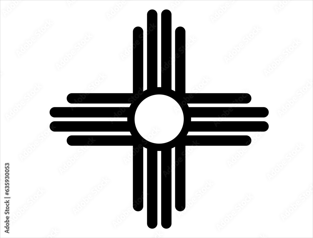 Zia symbol silhouette vector art Stock Vector Adobe Stock