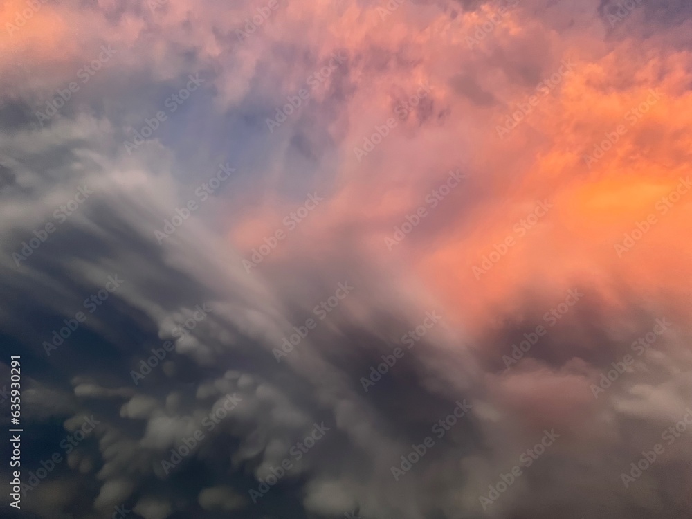 Cumulus mammatus at sunset