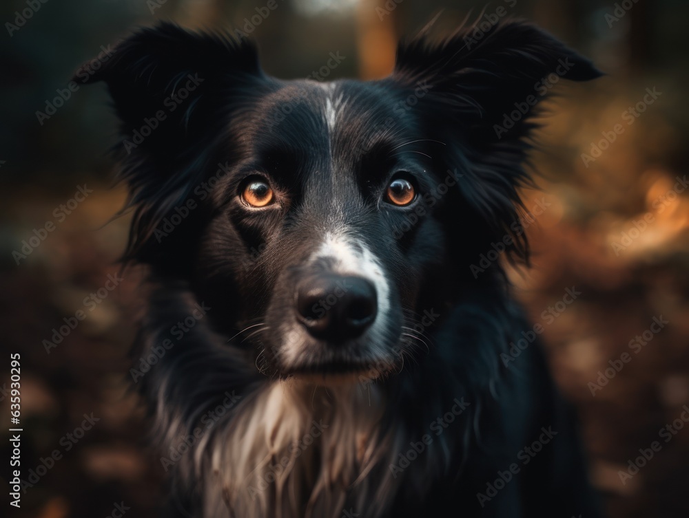 Border Collie dog created with Generative AI technology