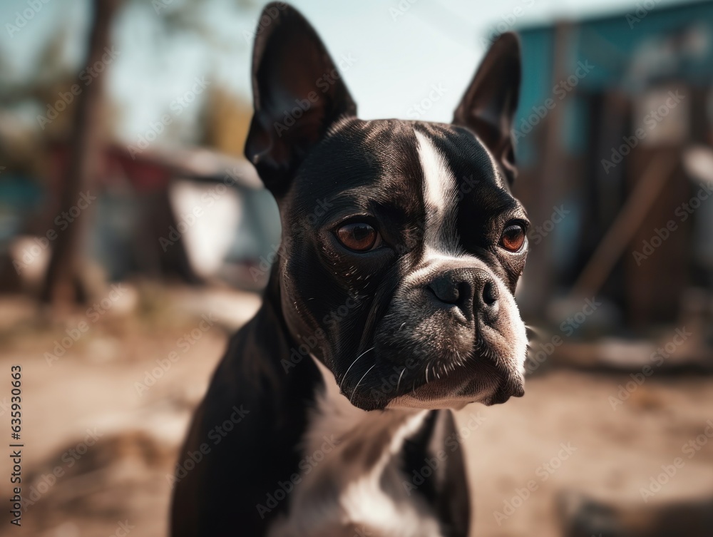 portrait of a Boston Terrier dog