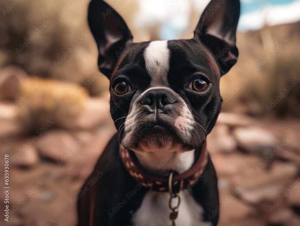 Boston Terrier dog created with Generative AI technology Boston Terrier dog created with Generative AI technology