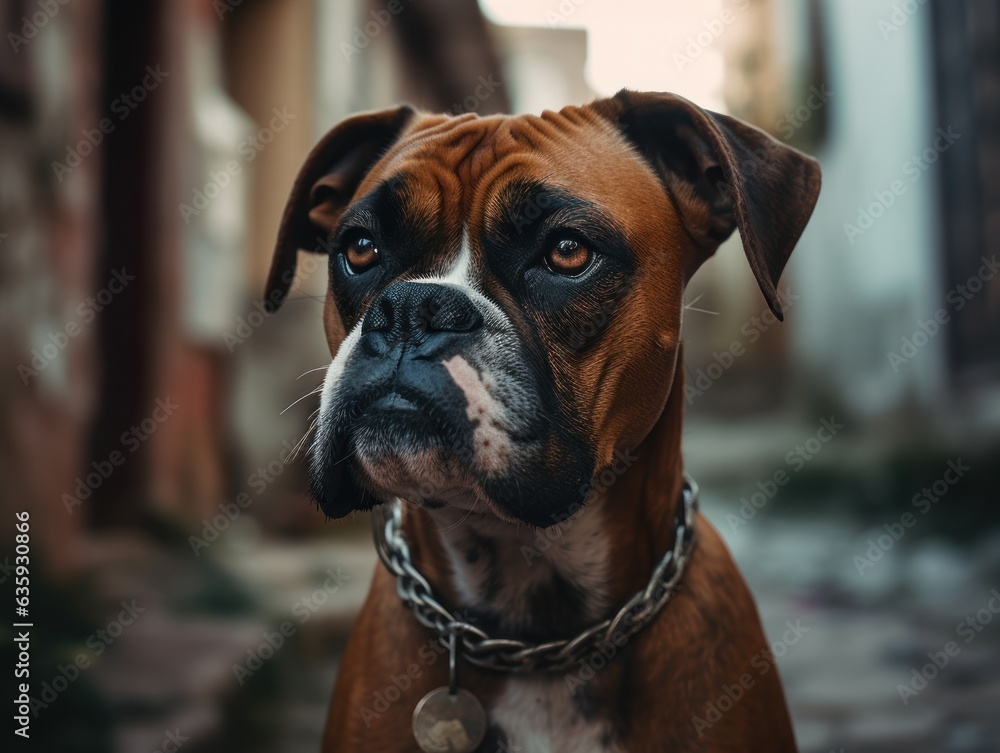 Boxer dog created with Generative AI technology Boxer dog created with Generative AI technology