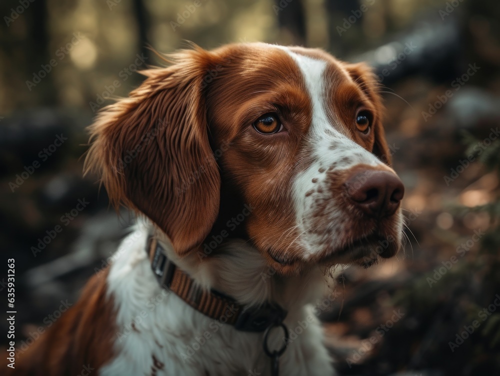 Brittany dog created with Generative AI technology