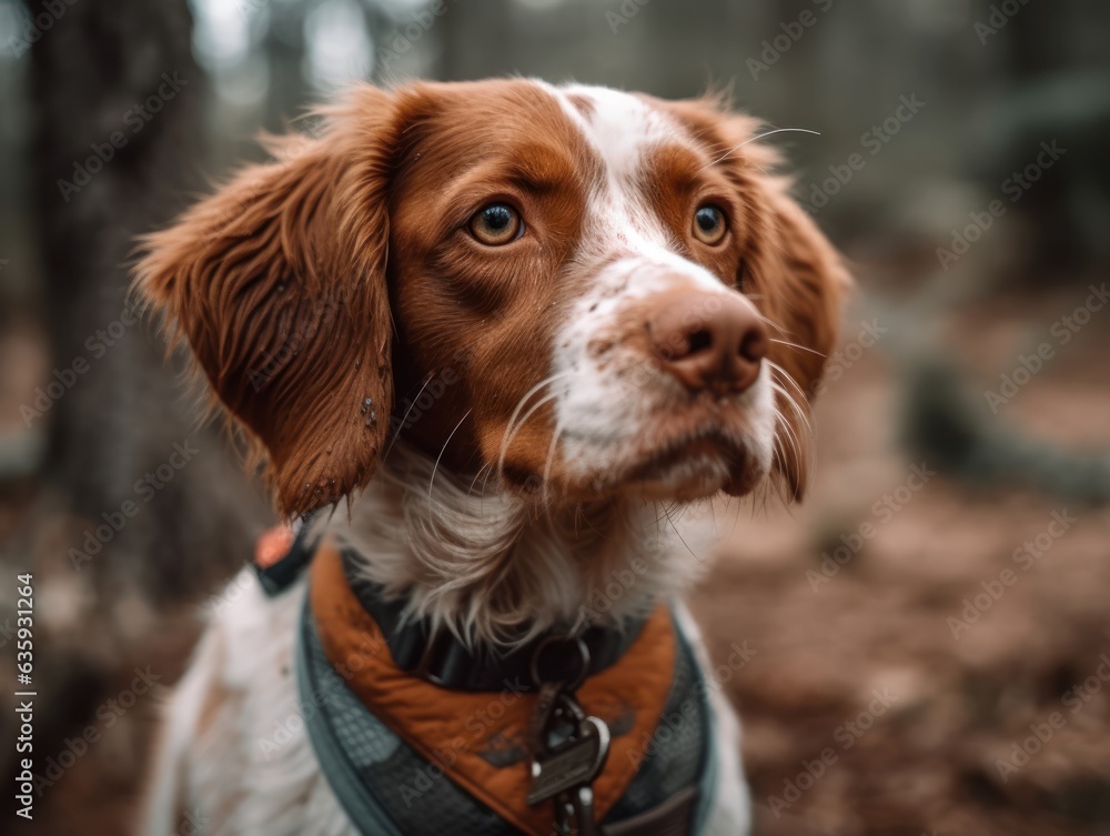 Brittany dog created with Generative AI technology