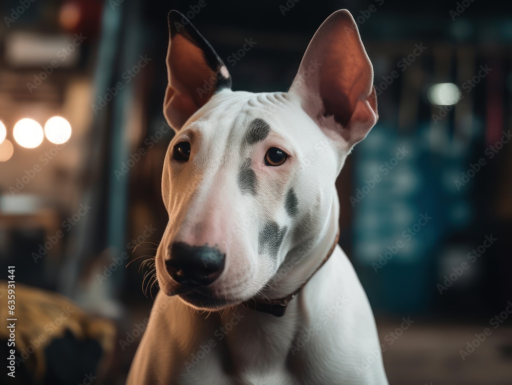Bull Terrier dog created with Generative AI technology