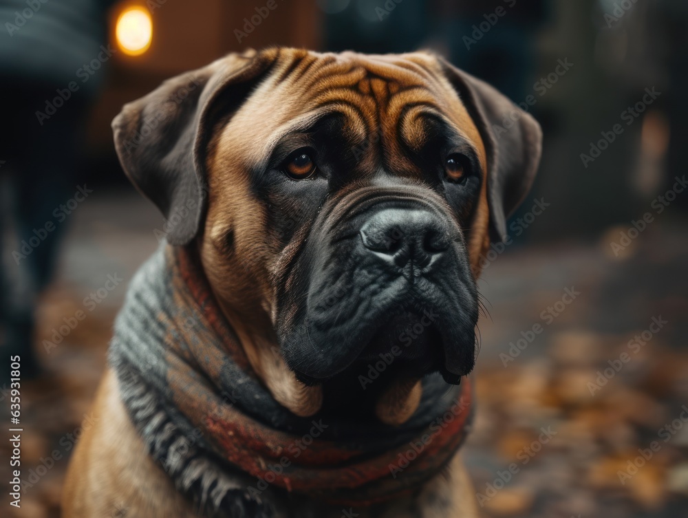 Bullmastiff dog created with Generative AI technology