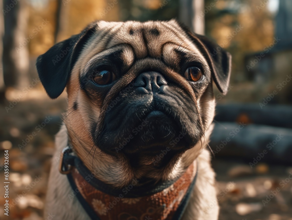 Pug dog created with Generative AI technology