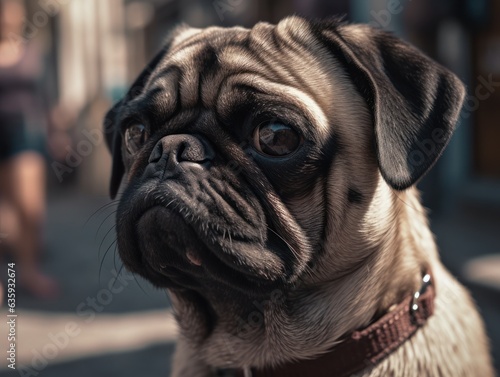 Pug dog created with Generative AI technology © Denis Darcraft