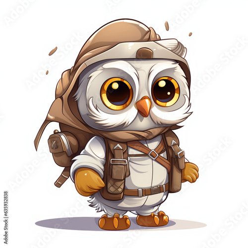 cute mascot Nocturnal Explorer Owl