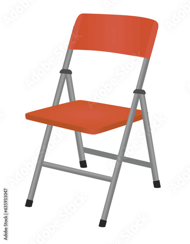 Red outdoor chair. vector illustration