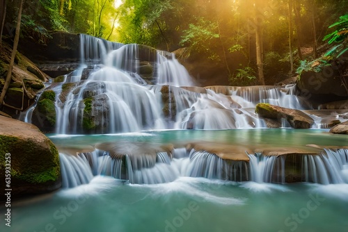 waterfall in the forest generated by AI tool © Muhammad