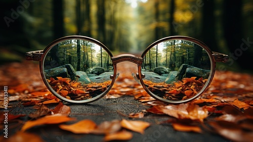 Glasses that see a whole different world then the one that surrounds them photo