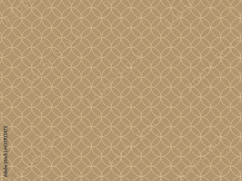 和風背景素材　渋めな金色の七宝模様