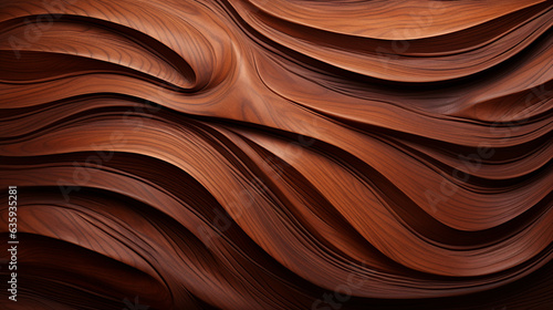 Wood-themed backdrop - A captivating abstract design of organic brown wooden waves, creating a swirling and textured wall pattern, ideal for banners and displays. 