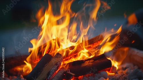 Dancing Flames: Up-Close Campfire Beauty