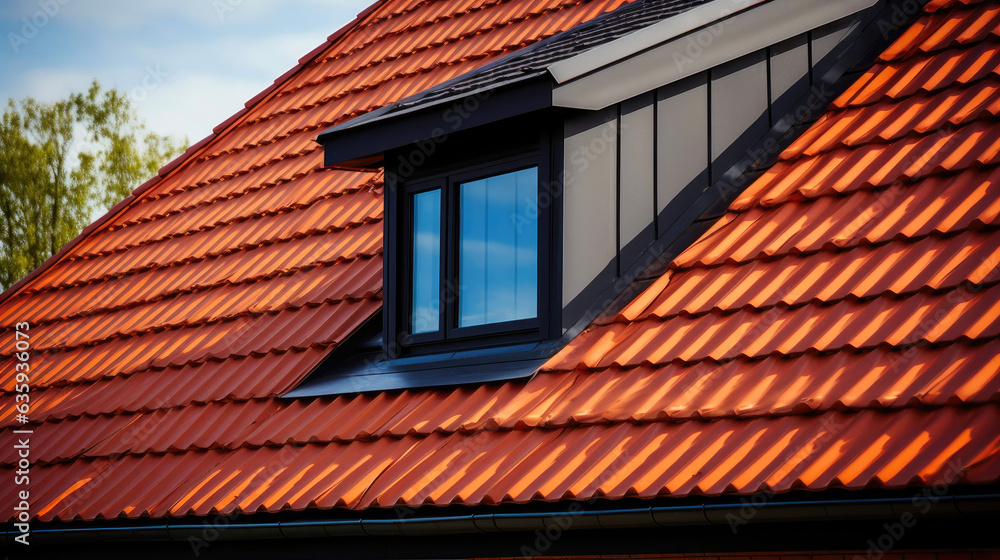 Elegant Red Clay Tile Roof and Sleek Metal Dormer